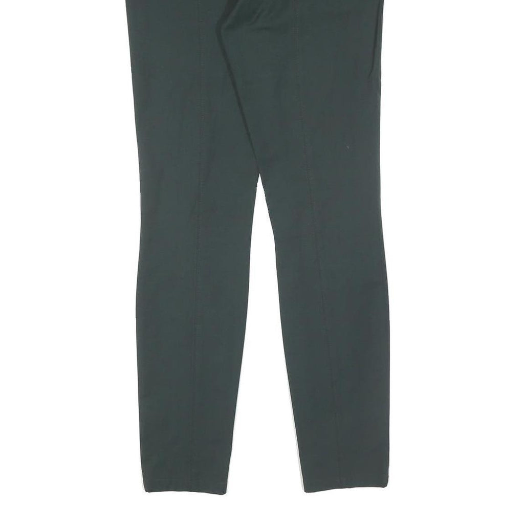 MASSIMO DUTTI Womens Cotton Blend Green Slim Straight Trousers W27 L30 Elegant