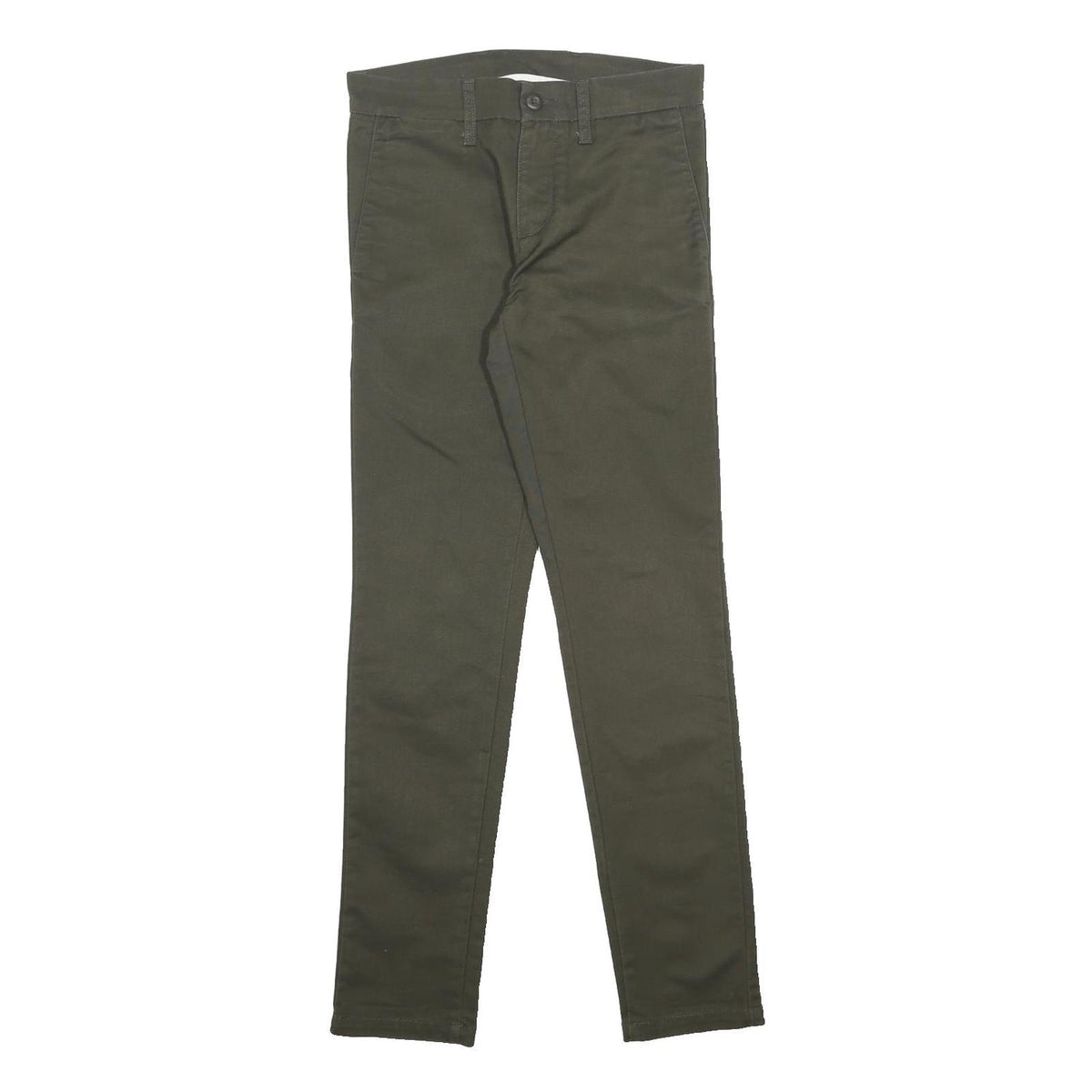 CARHARTT Mens Cotton Blend Green Slim Straight Trousers W28 L32 Casual Workwear
