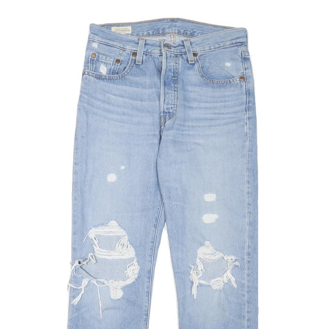 LEVI'S 501 Big E Womens Jeans Blue Light Denim Regular Straight Stone Wash W26