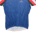 CEROTI Mens Blue & Red Graphic Cycling Jersey M Short Sleeve Zip Neck