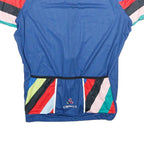 CEROTI Mens Blue & Red Graphic Cycling Jersey M Short Sleeve Zip Neck
