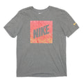 NIKE Mens Grey & Orange Graphic T-Shirt M Short Sleeve Crew Neck Cotton Blend