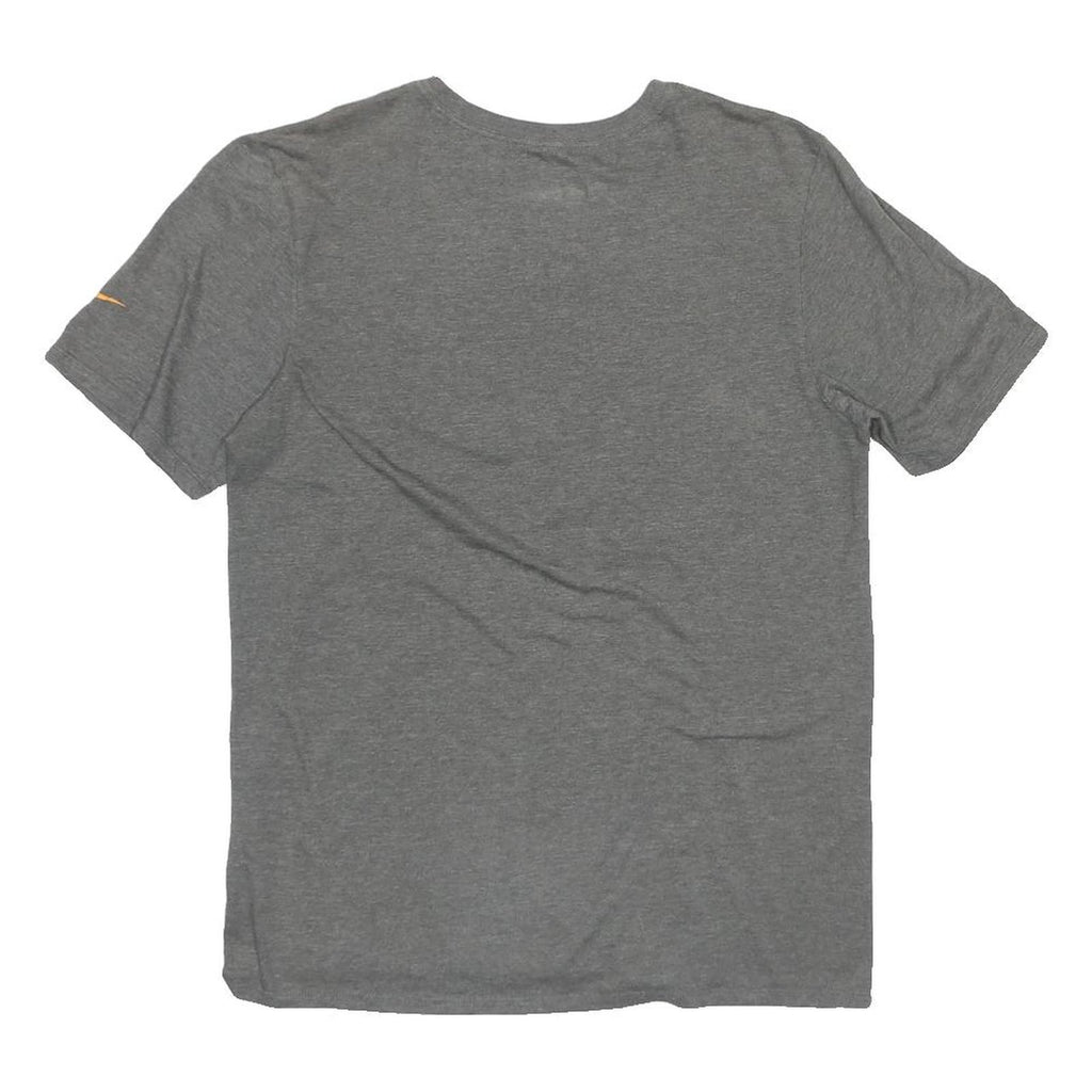 NIKE Mens Grey & Orange Graphic T-Shirt M Short Sleeve Crew Neck Cotton Blend