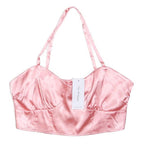 MISS SELFRIDGE Womens Pink Satin Corset Sleeveless Button Front M Crop Top