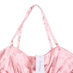 MISS SELFRIDGE Womens Pink Satin Corset Sleeveless Button Front M Crop Top