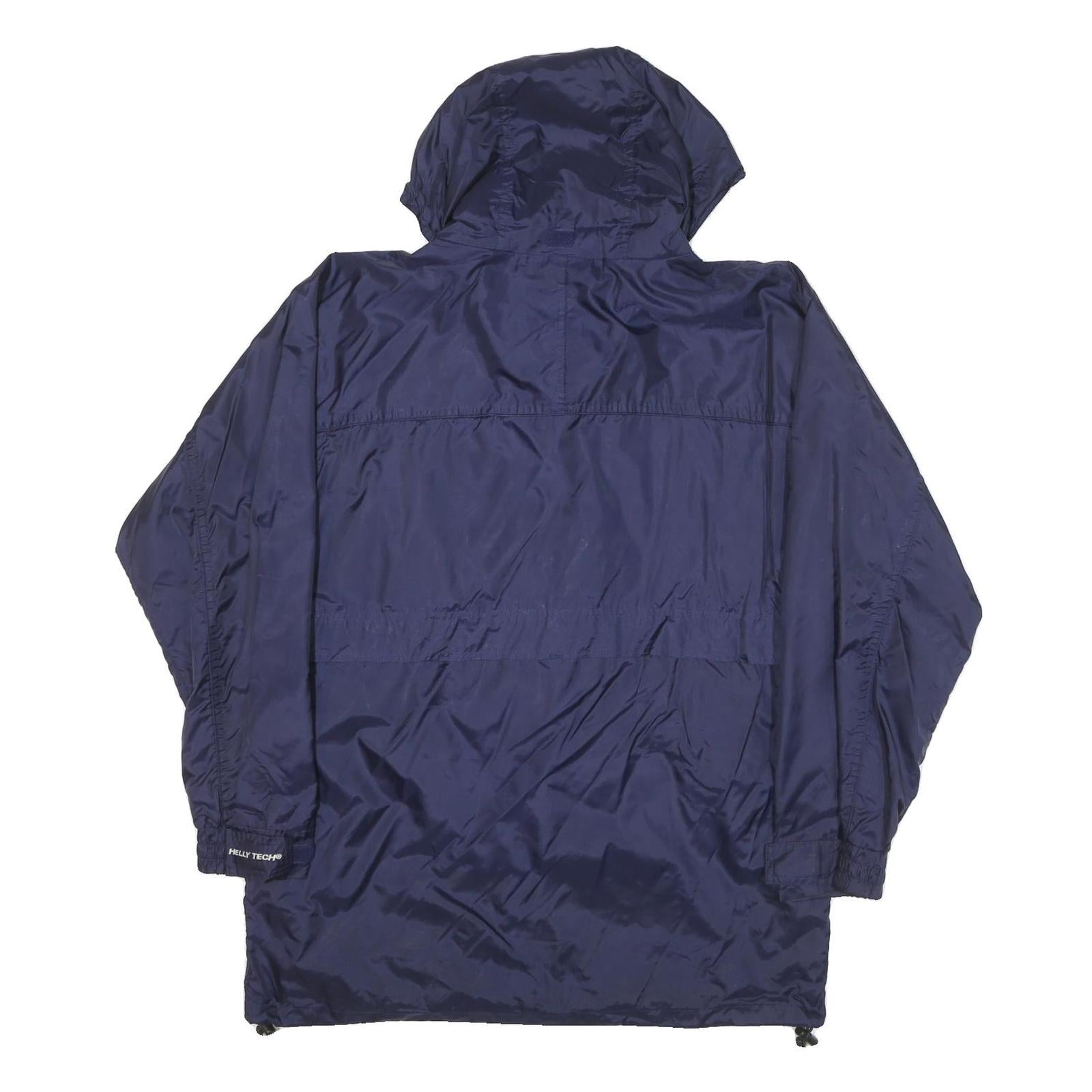 HELLY HANSEN Mens Blue Outdoor Jacket M Polyester Blend Zip Hooded Plain