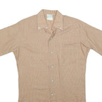 FRAPPANT Womens Beige Check Shirt Dress Cotton Blend Short Sleeve S Casual