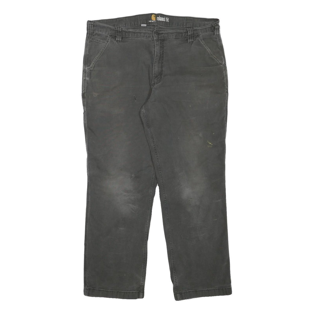 CARHARTT Mens Relaxed Fit Black Cotton Blend Trousers W38 L29 Workwear Utility