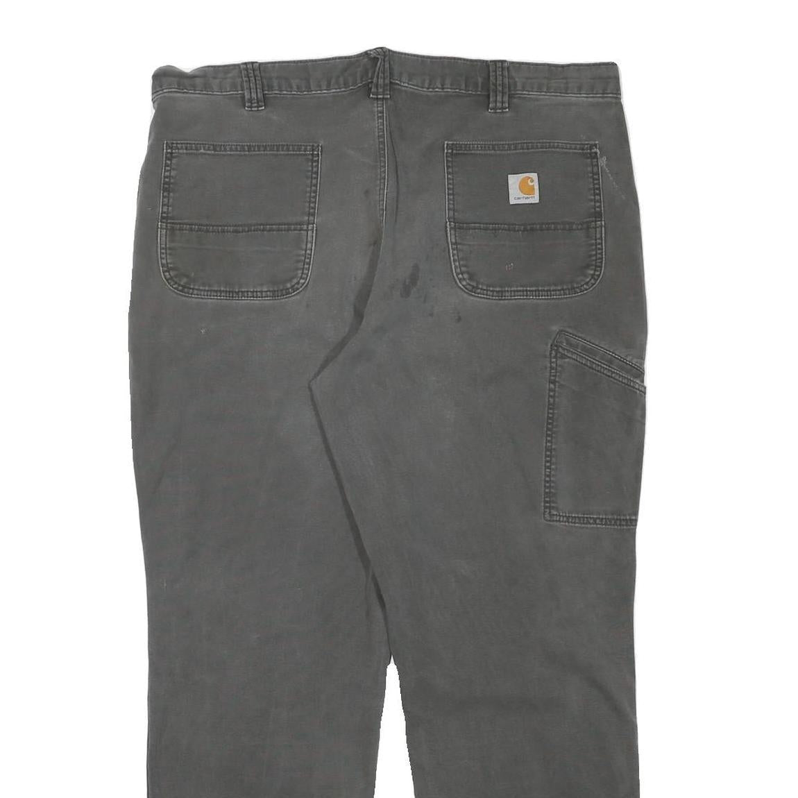 CARHARTT Mens Relaxed Fit Black Cotton Blend Trousers W38 L29 Workwear Utility