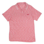 SUPERDRY Mens Pink Short Sleeve Plain Polo Shirt M Casual Cotton Comfort