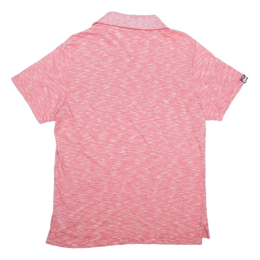 SUPERDRY Mens Pink Short Sleeve Plain Polo Shirt M Casual Cotton Comfort
