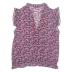 REDOUTE Sheer Womens Printed Blouse Pink V-Neck Floral UK 10