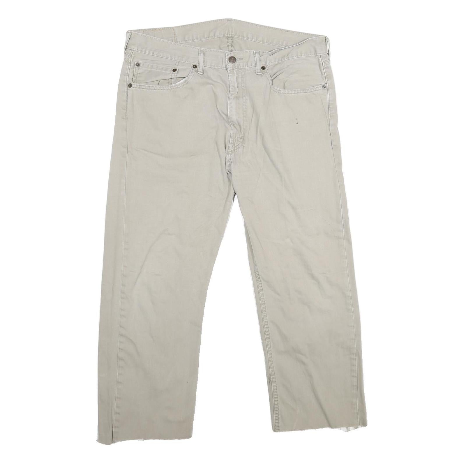 LEVI'S 505 Mens Jeans Beige Regular Straight Denim W36 L24 Casual Zip Closure