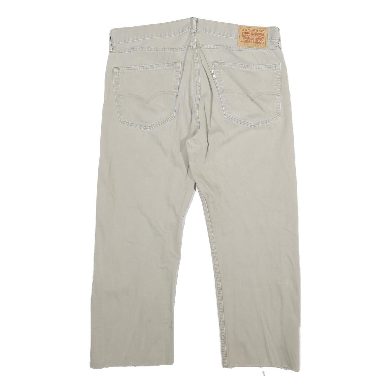 LEVI'S 505 Mens Jeans Beige Regular Straight Denim W36 L24 Casual Zip Closure