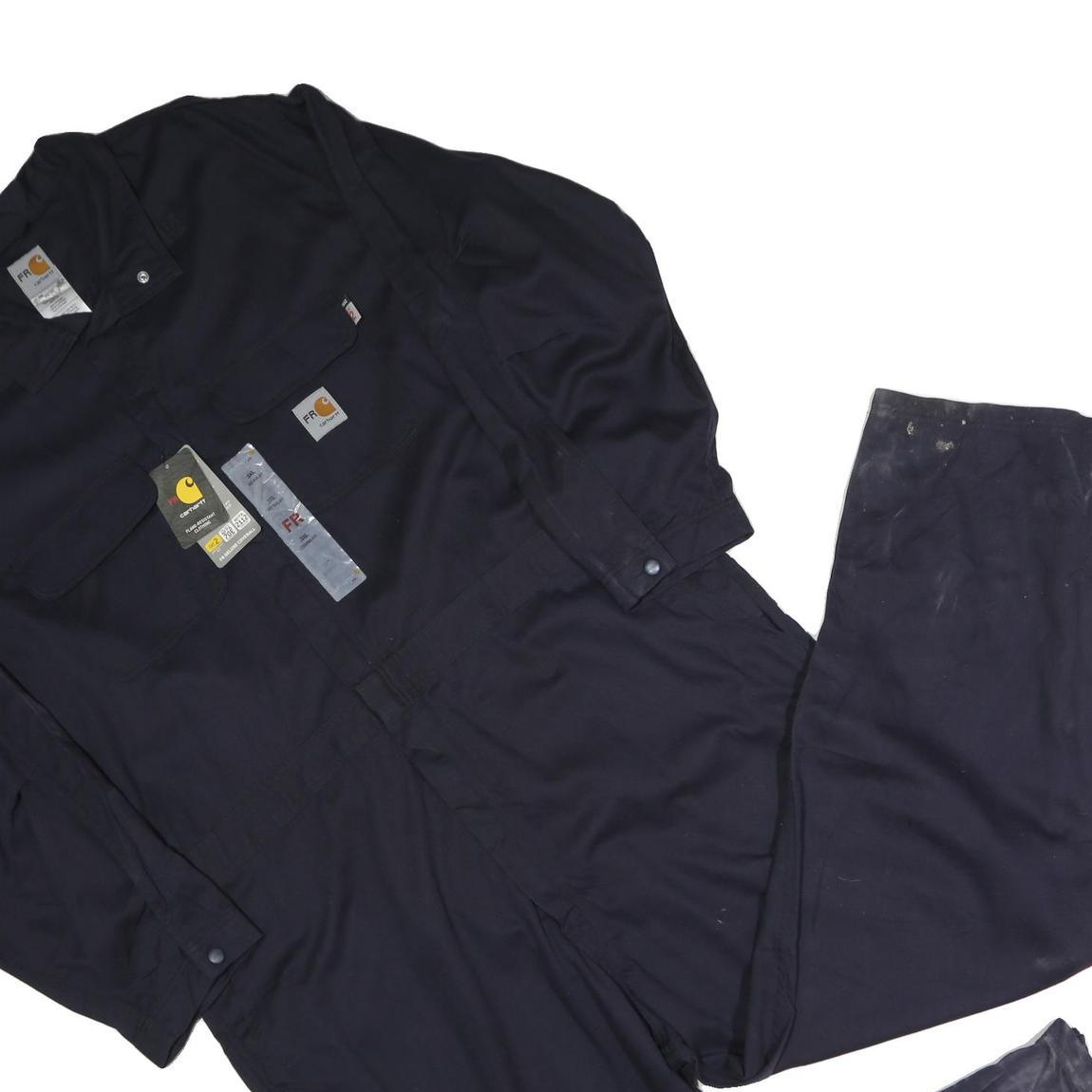 CARHARTT Mens Black Cotton Blend Dungarees Regular Fit Long Sleeve 3XL W25 L52