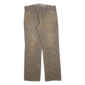 DICKIES Mens Cotton Blend Brown Relaxed Straight Trousers W35 L32 Workwear
