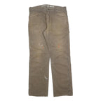 DICKIES Mens Cotton Blend Brown Relaxed Straight Trousers W35 L32 Workwear
