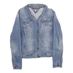 TOMMY HILFIGER Womens Blue Denim Jacket L Cotton Button Closure Classic Fit