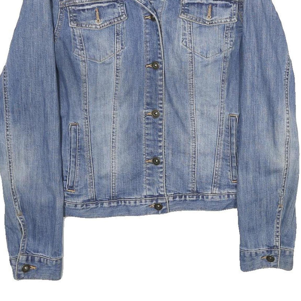TOMMY HILFIGER Womens Blue Denim Jacket L Cotton Button Closure Classic Fit