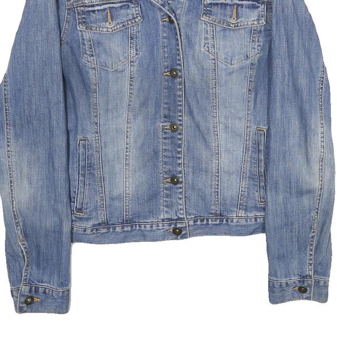 TOMMY HILFIGER Womens Blue Denim Jacket L Cotton Button Closure Classic Fit