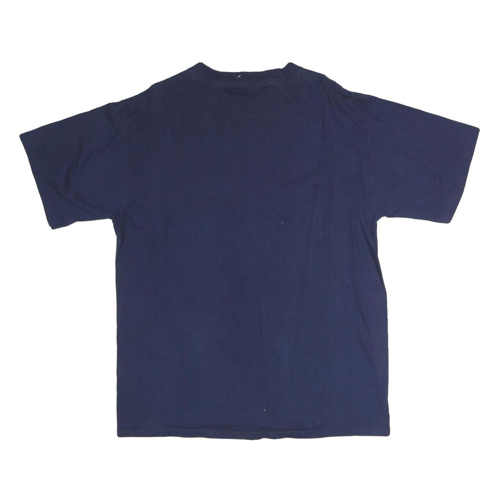 MAJESTIC Mens Blue Safeco Field Graphic T-Shirt L Short Sleeve Crew Neck Cotton