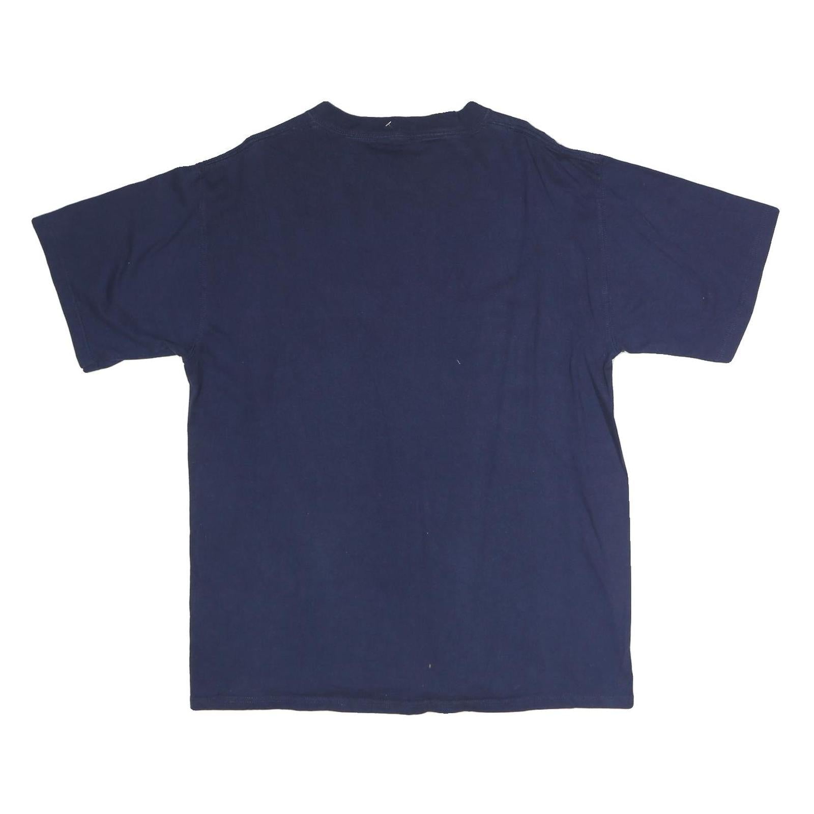 MAJESTIC Mens Blue Safeco Field Graphic T-Shirt L Short Sleeve Crew Neck Cotton