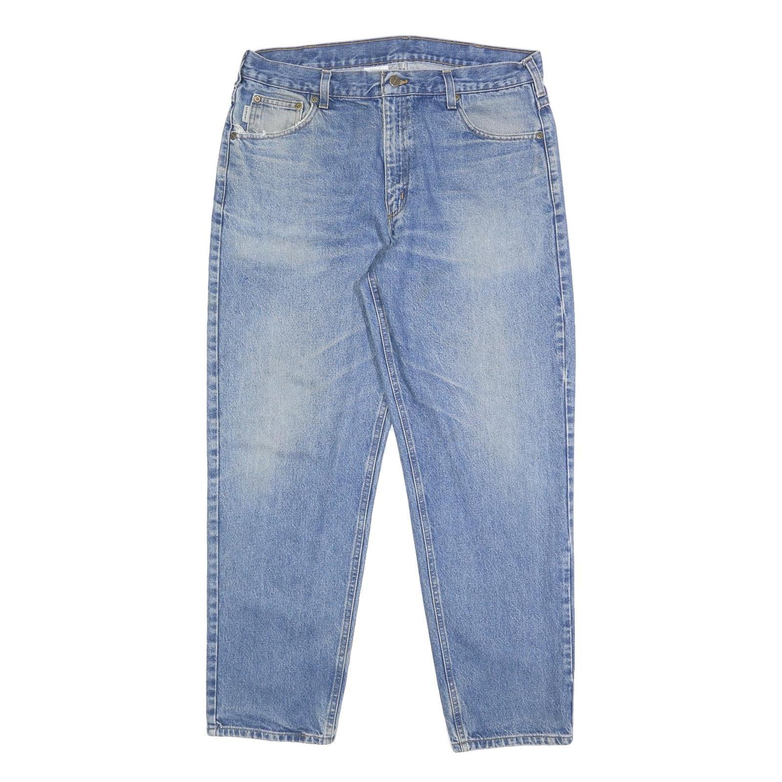 CARHARTT Mens Relaxed Cotton Denim Light W38 L30 Jeans Zip Closure Casual