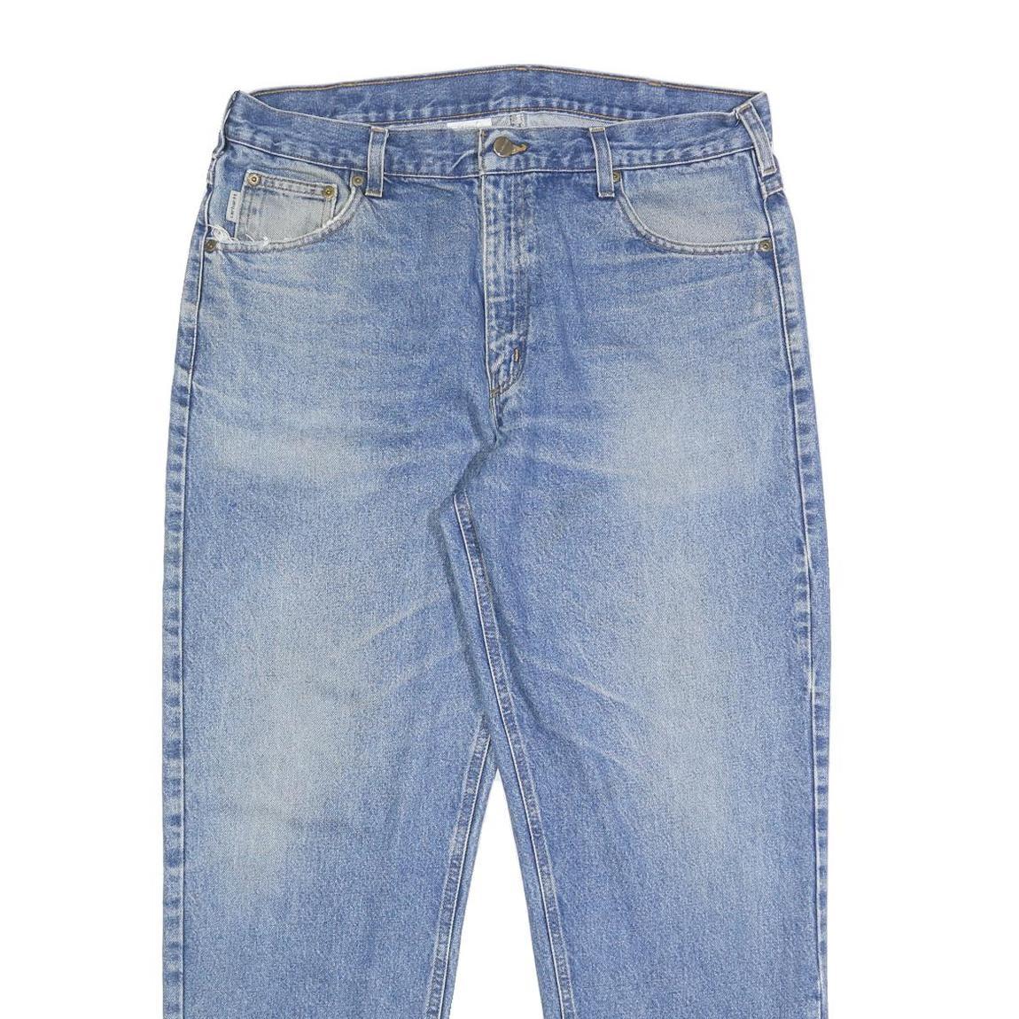 CARHARTT Mens Relaxed Cotton Denim Light W38 L30 Jeans Zip Closure Casual