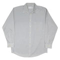 YVES SAINT LAURENT Mens Blue & White Pinstripe Shirt M Classic Cotton Blend