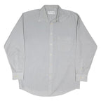 YVES SAINT LAURENT Mens Blue & White Pinstripe Shirt M Classic Cotton Blend