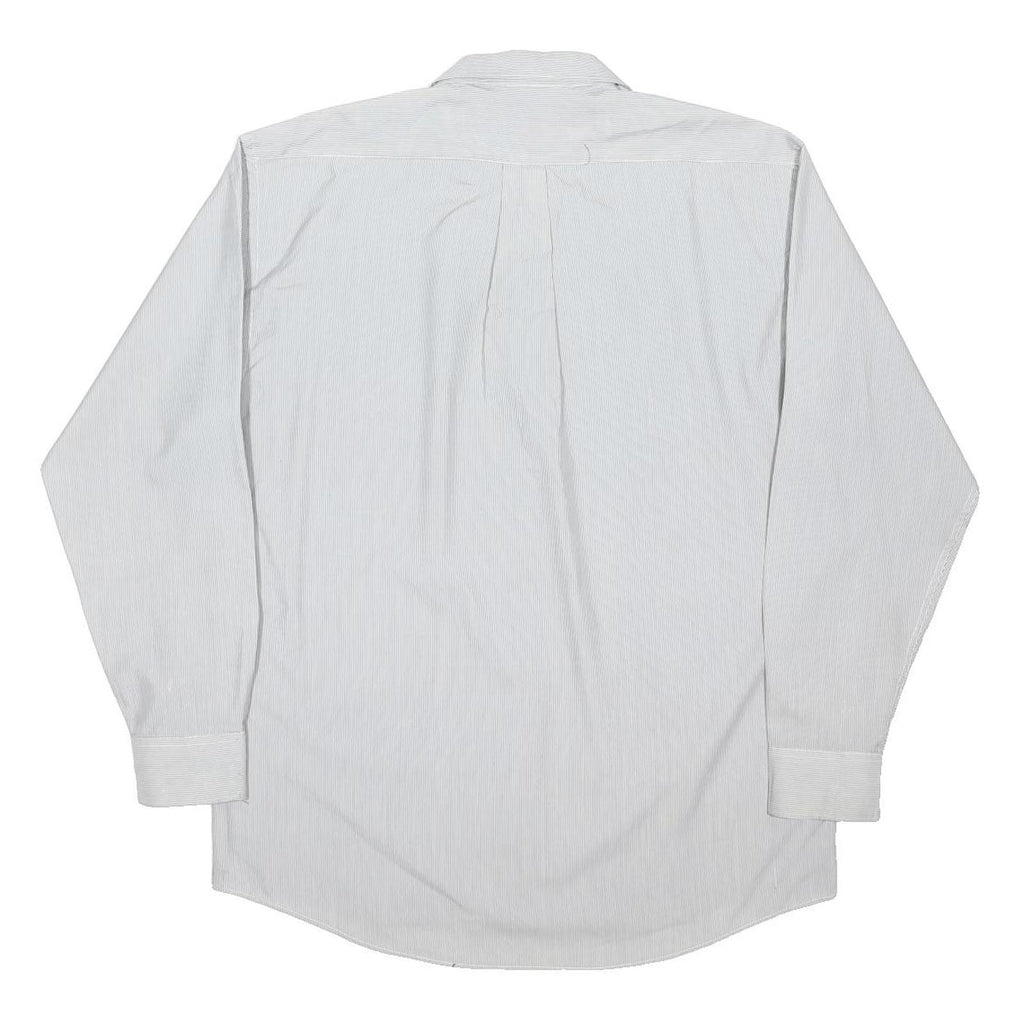 YVES SAINT LAURENT Mens Blue & White Pinstripe Shirt M Classic Cotton Blend