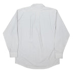 YVES SAINT LAURENT Mens Blue & White Pinstripe Shirt M Classic Cotton Blend
