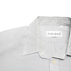 YVES SAINT LAURENT Mens Blue & White Pinstripe Shirt M Classic Cotton Blend