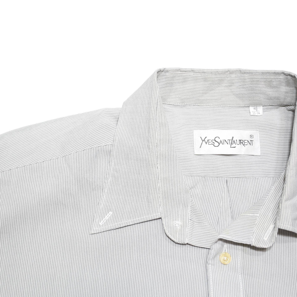 YVES SAINT LAURENT Mens Blue & White Pinstripe Shirt M Classic Cotton Blend