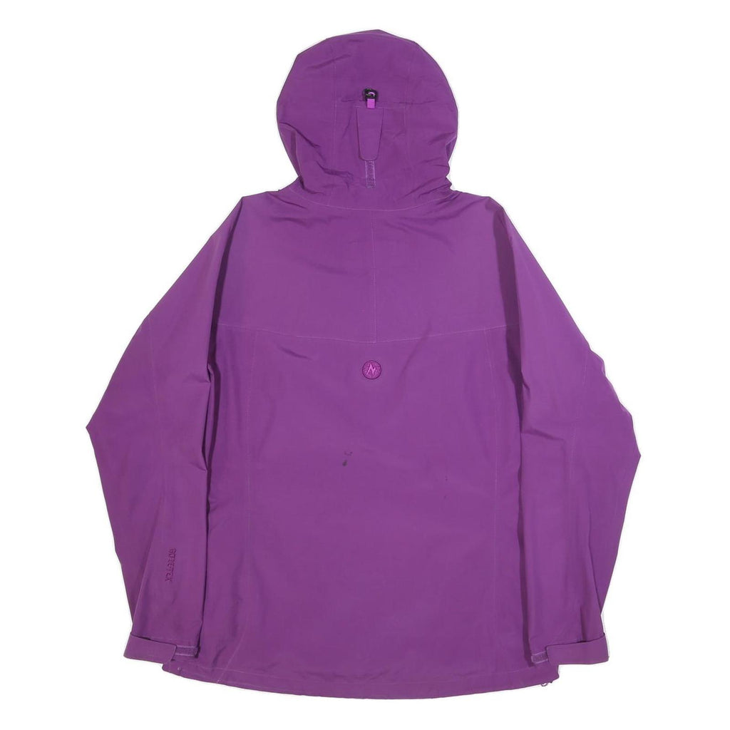 MARMOT Womens Purple Waterproof Hooded Outdoor Jacket L Polyester Zip Gore-Tex