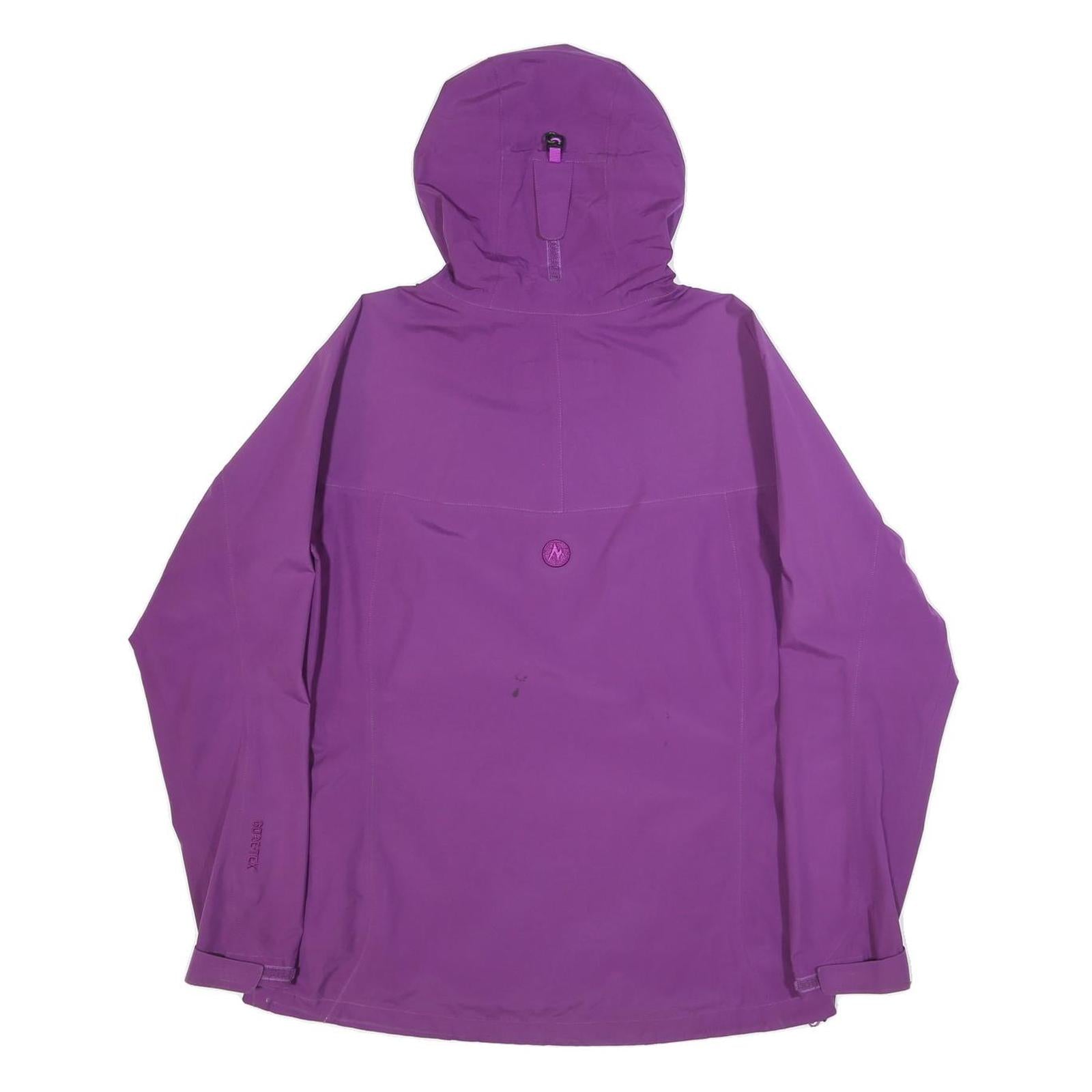 MARMOT Womens Purple Waterproof Hooded Outdoor Jacket L Polyester Zip Gore-Tex