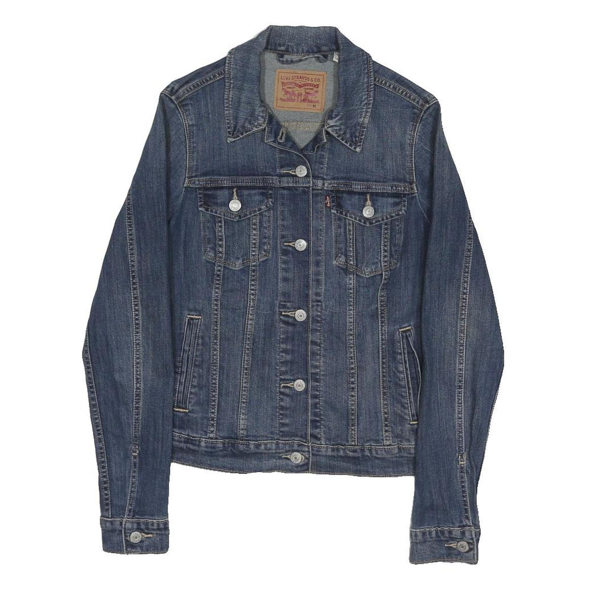 LEVI'S Mens Blue Denim Jacket M Cotton Blend Classic Casual Button Closure