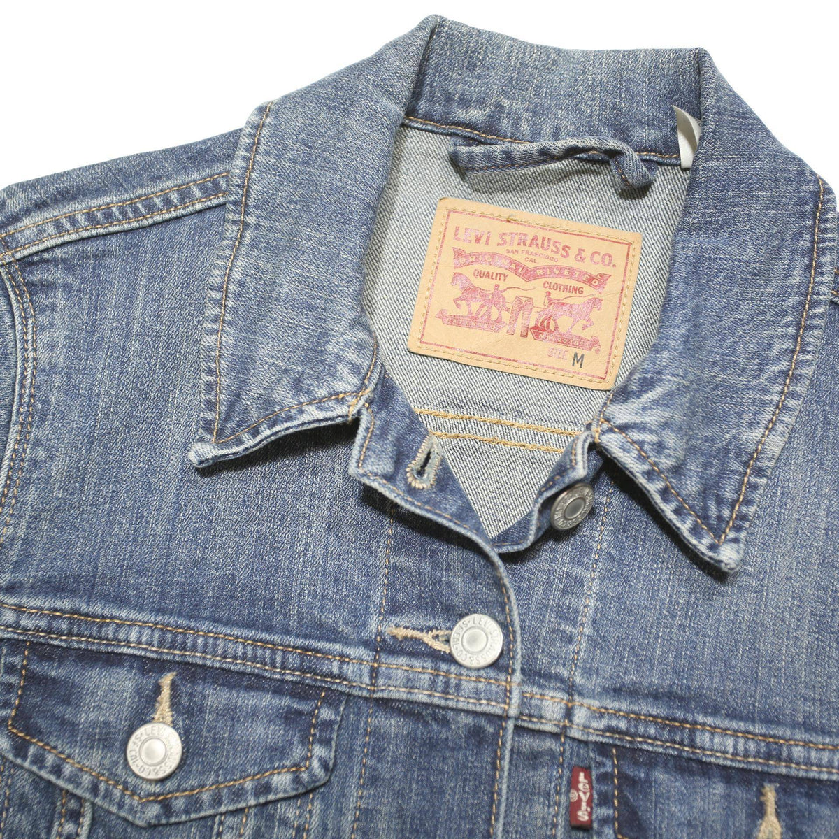LEVI'S Mens Blue Denim Jacket M Cotton Blend Classic Casual Button Closure