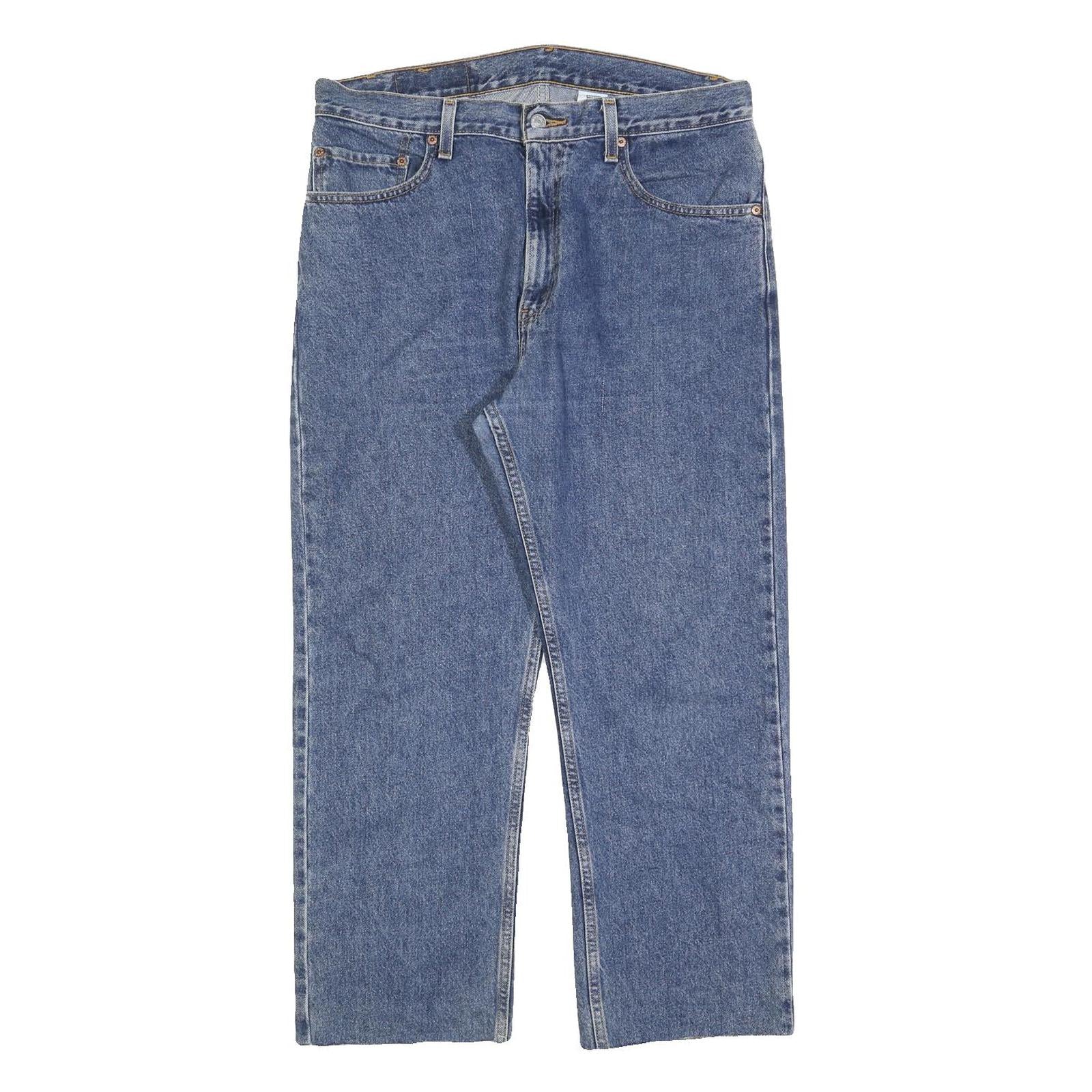 LEVI'S 505 Mens Jeans Blue Regular Straight Denim Medium W34 L26 Classic Fit Zip