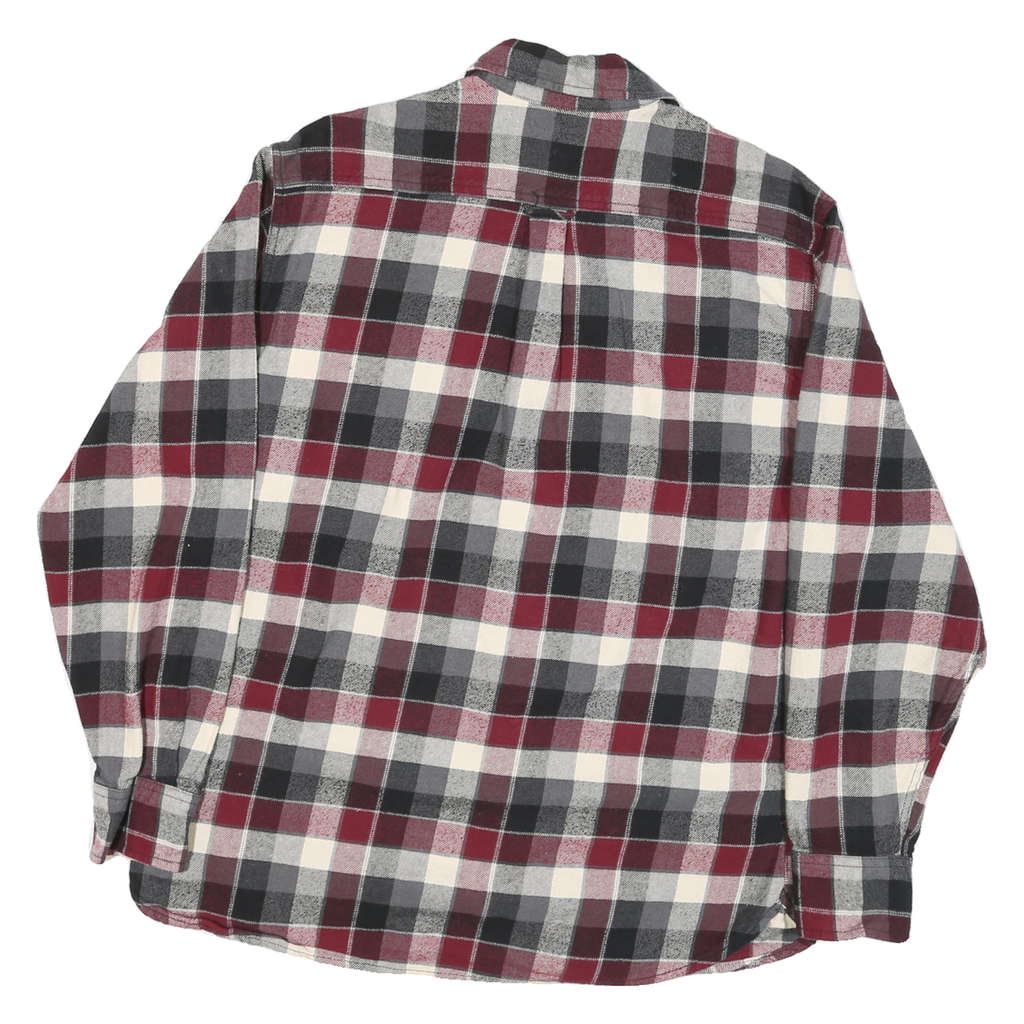 JACHS Mens Red Black & White Plaid Shirt M Cotton Blend Casual