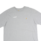 CARHARTT Mens Grey Graphic T-Shirt 2XL Short Sleeve Crew Neck Workwear Pocket