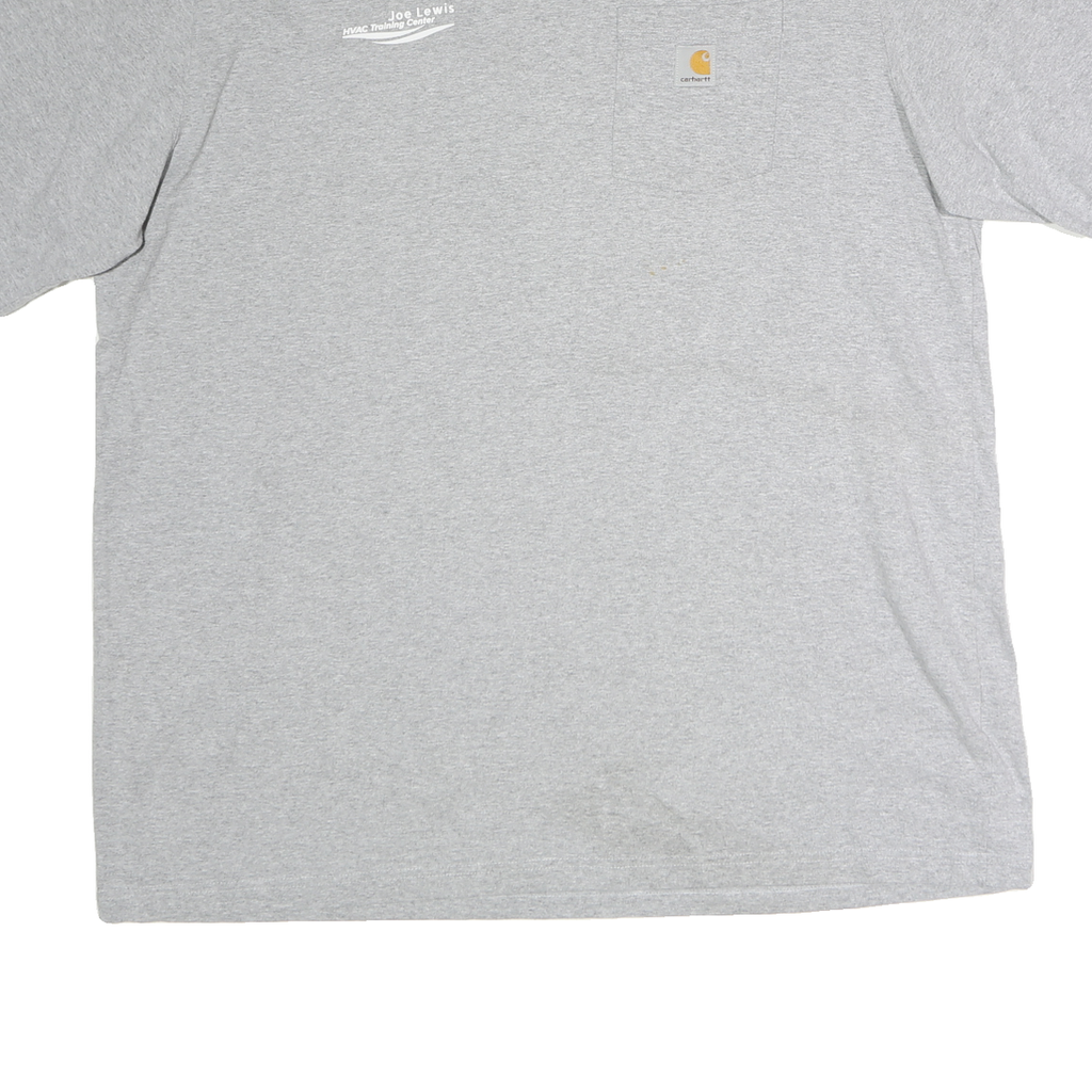 CARHARTT Mens Grey Graphic T-Shirt 2XL Short Sleeve Crew Neck Workwear Pocket