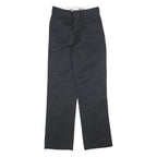 DICKIES Mens Cotton Blend Black Regular Straight Trousers W27 L32 Workwear Zip
