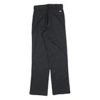 DICKIES Mens Cotton Blend Black Regular Straight Trousers W27 L32 Workwear Zip