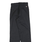 DICKIES Mens Cotton Blend Black Regular Straight Trousers W27 L32 Workwear Zip