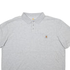 CARHARTT Mens Grey Short Sleeve Plain 2XL Cotton Blend Polo Shirt Casual