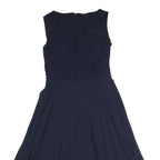 LAUREN RALPH LAUREN Womens Navy Fit & Flare Polyester Sleeveless Midi Dress S
