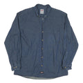 DICKIES Mens Blue Denim Shirt L Cotton Blend Casual Workwear Button Down Pocket