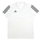 ADIDAS Mens White & Black Cotton Blend Polo Shirt M Short Sleeve Sportswear