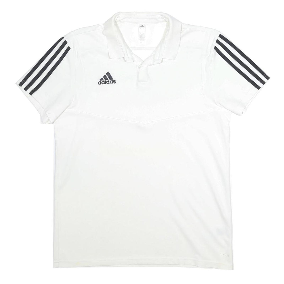 ADIDAS Mens White & Black Cotton Blend Polo Shirt M Short Sleeve Sportswear